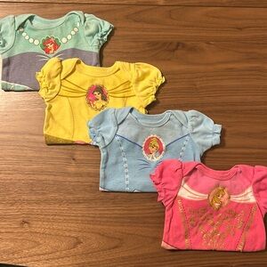 Disney Princess 3-6m Onesies. Set of Four